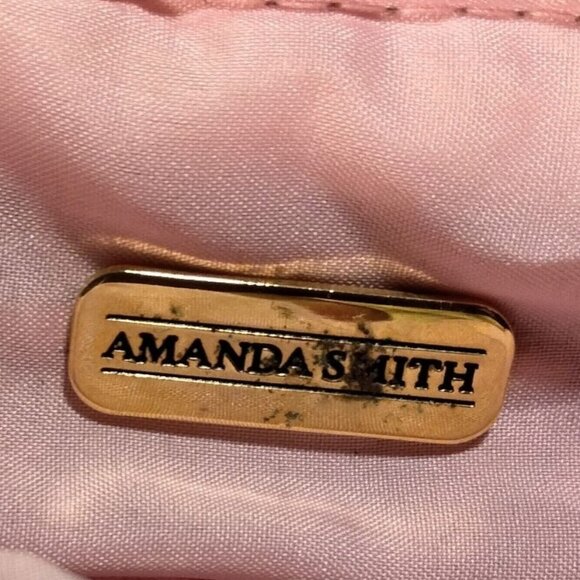 Amanda Smith Straw Purse Pink Flowers Lined - Picture 6 of 6